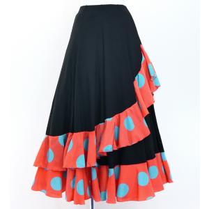 フラメンコ 水玉 フリル セミマーメイド ファルダ スカート