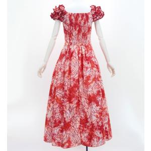 フラダンス 袖フリル ハワイアンファブリックド...の詳細画像1