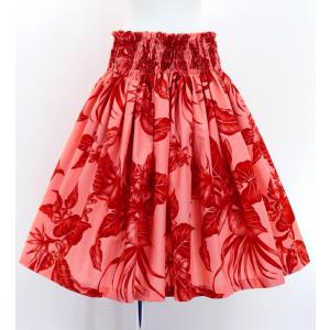 フラダンス パウスカート シングル73cm丈 レッド 3069