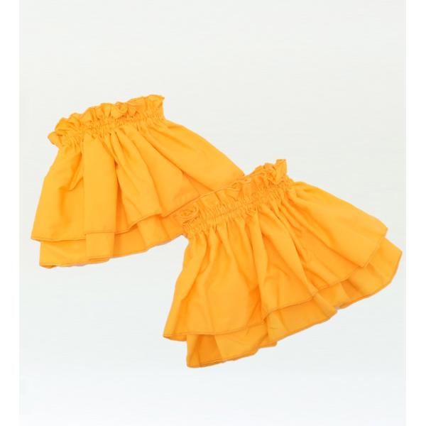 フラダンス ダブル フリル デコレーション スリーブ イエロー 3200ye