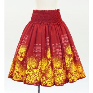 フラダンス パウスカート シングル73cm丈 レッド 3287