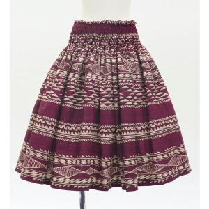 フラダンス パウスカート シングル78cm丈 ワイン 3292