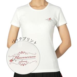 フラメンコ Tシャツ M ローズバック ホワイト 486Mw｜emika