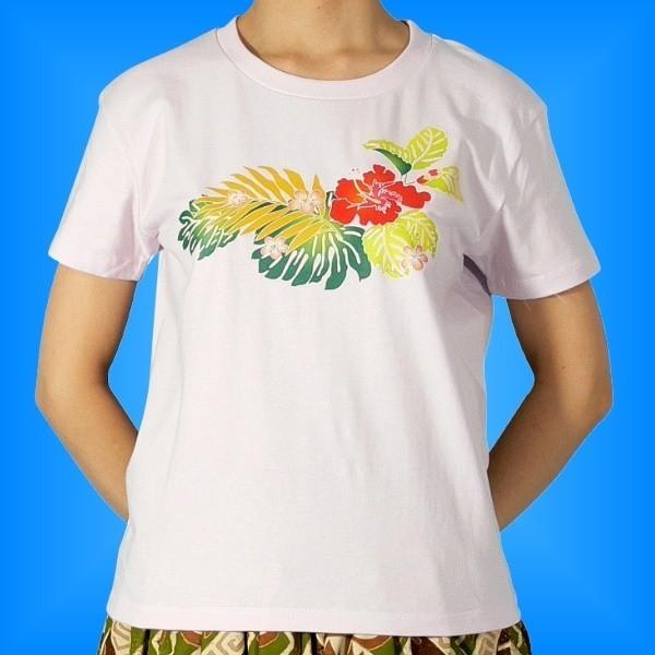 フラダンス Tシャツ [M] ハイビスカス ピンク 527mp