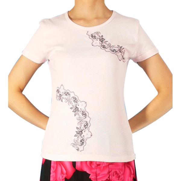 フラメンコ Tシャツ M ローズレース ピンク 726Mp