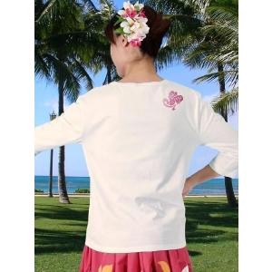 フラダンス 7分袖 Tシャツ L ピンクモンス...の詳細画像2
