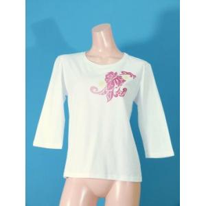 フラダンス 7分袖 Tシャツ L ピンクモンス...の詳細画像3