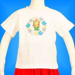 フラダンス ケイキTシャツ 110サイズ キッズ ホワイト c5w110｜emika