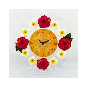 ハイビスカス＆プルメリア ラウンドクロック CLKR0004