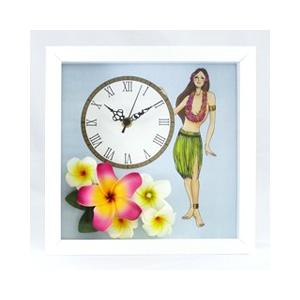 フラガール＆プルメリア スクエアクロック CLKS0003