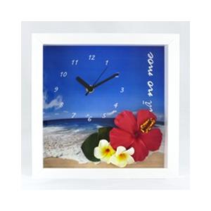 ハワイアンビーチ・ハイビスカス＆プルメリア スクエアクロック CLKS0005