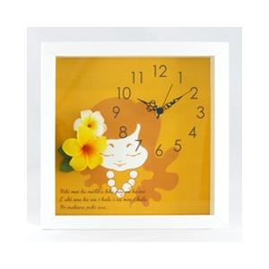 フラガール＆プルメリア スクエアクロック CLKS0007