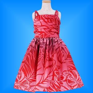 フラダンス ケイキ(キッズ) ミディ丈 ムームードレス オレンジ 100