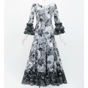 フラメンコ 水玉 フリル セミマーメイド ファルダ スカート ブラック