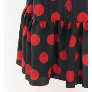 フラメンコ 巻きスカート 水玉 ブラック×レッ...の詳細画像5