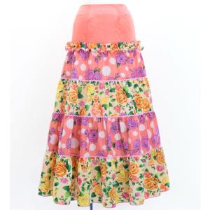 フラメンコ ピキージョ＆スカートセット ローズ ピンク×ベージュ S-L