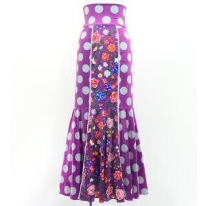 フラメンコ ローズ&水玉 フリル マーメイド ファルダ スカート