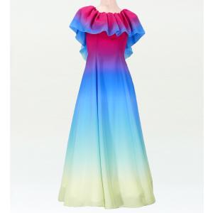 フラドレス [Lサイズ] ストラップレス ロング丈 パープル×ブルー