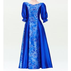 フラダンス [S-LLサイズ] ムームー ロング丈 シャンタン袖口ドレス