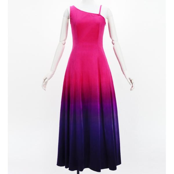 フラドレス [S・M・Lサイズ] グラデーション ワンショルダー ピンク×パープル J2347pip...