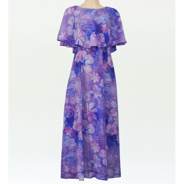 フラダンス [S・M・Lサイズ] ケープドレス ブルー J2559bl