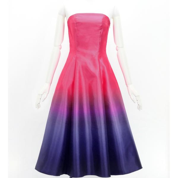 フラドレス [S・M・Lサイズ] ミディ丈 ピンク×パープル J2709pipu