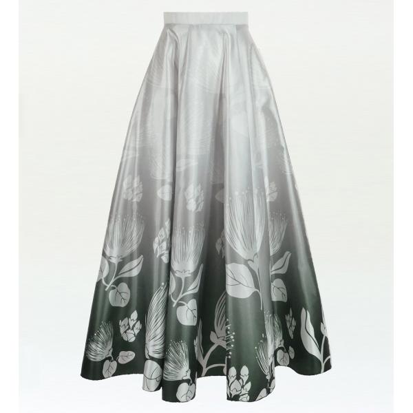 フラダンス [S・M・Lサイズ] ロングサーキュラースカート シャンタン グレー J2716gy