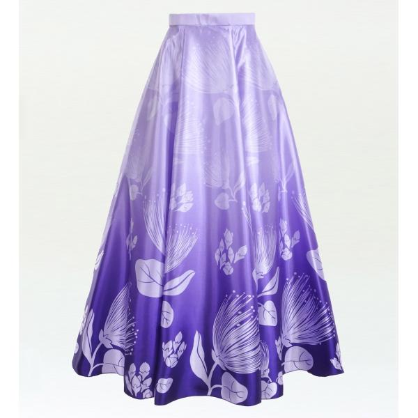 フラダンス [S・M・Lサイズ] ロングサーキュラースカート シャンタン パープル J2716pu