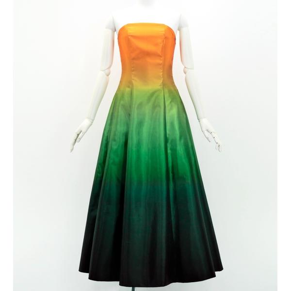 フラドレス [S・M・Lサイズ] ロング丈 オレンジ＆グリーン J2750orgr