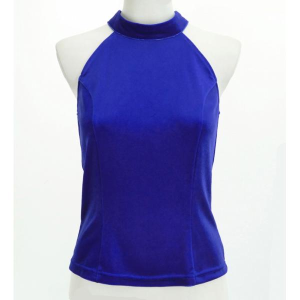 フラダンス アメリカンスリーブ ベロアブラウス ロイヤルブルー S・M・Lサイズ J2757rbl