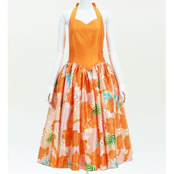 フラドレス [S・M・Lサイズ] ミディ丈 ロケラニ オレンジ J2759or