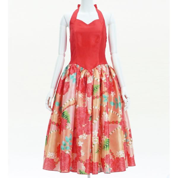 フラドレス [S・M・Lサイズ] ミディ丈 ロケラニ レッド J2759rd