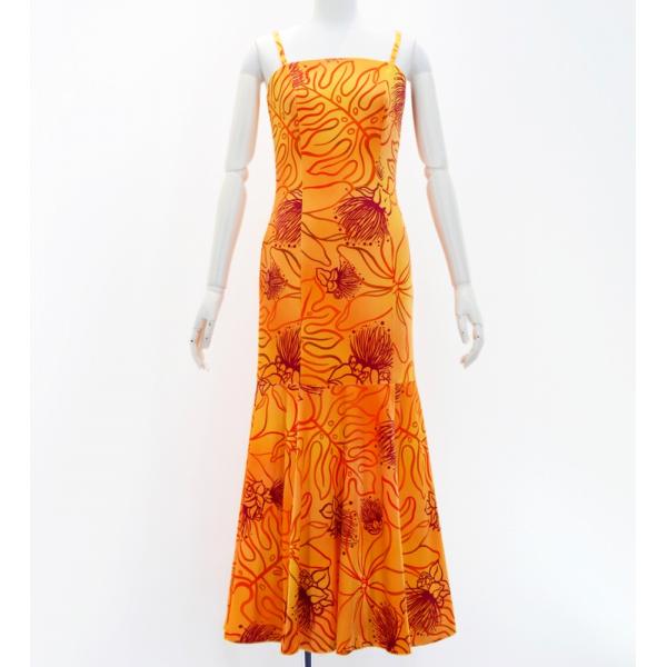 フラドレス [S・M・Lサイズ] ムームー ロング丈 レフア オレンジ J2875or