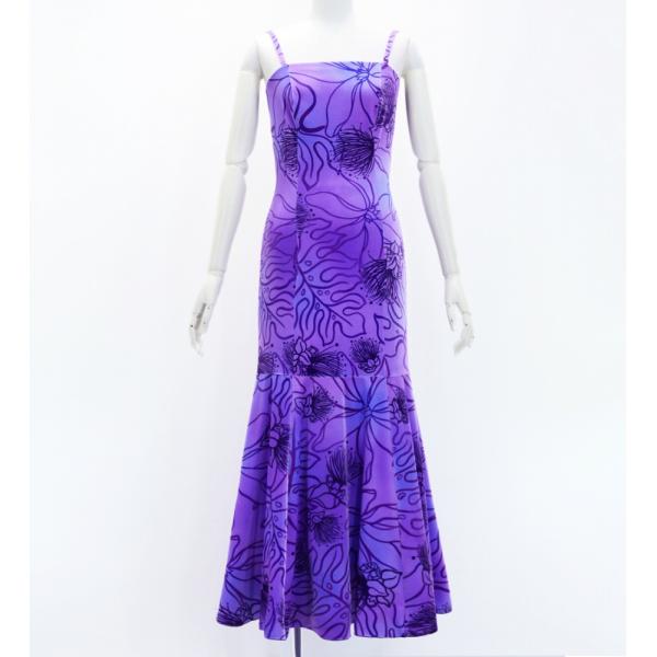 フラドレス [S・M・Lサイズ] ムームー ロング丈 レフア パープル J2875pu