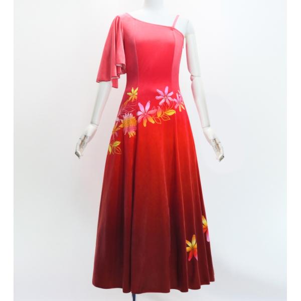 フラドレス [S・M・Lサイズ] ワンショルダー フリルスリーブ ロング丈 プロテア＆ティアレ ライ...