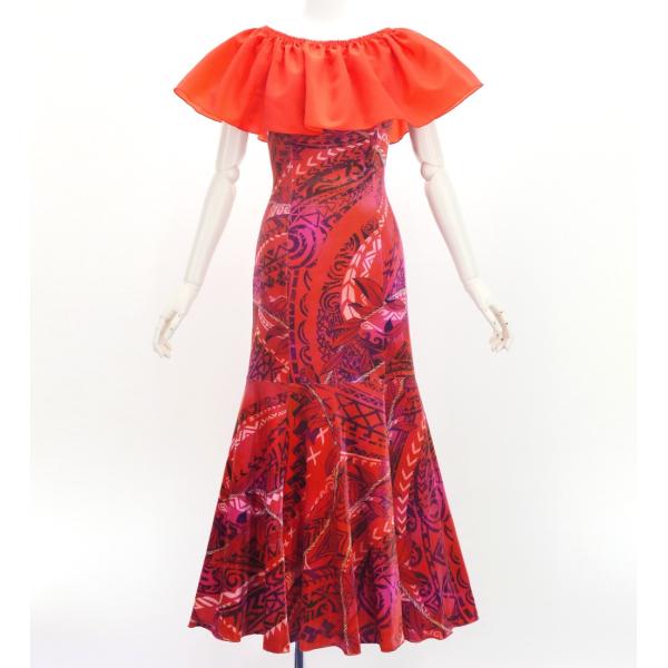 フラドレス [S・M・Lサイズ] コシボフリル マルチウェイ ロング丈 リーフレイ＆カヒコ ダークレ...