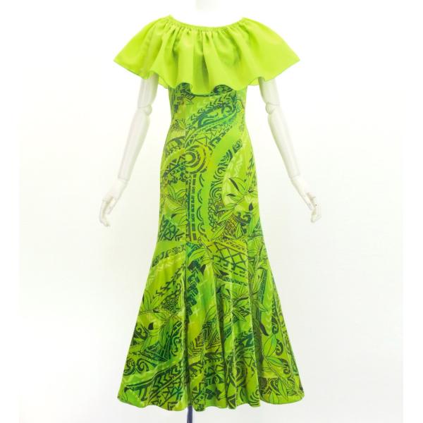 フラドレス [S・M・Lサイズ] コシボフリル マルチウェイ ロング丈 リーフレイ＆カヒコ ライトグ...