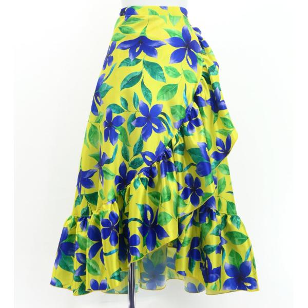 フラダンス [Fサイズ] 巻きスカート シャンタン ハイビスカス柄 イエロー J3188