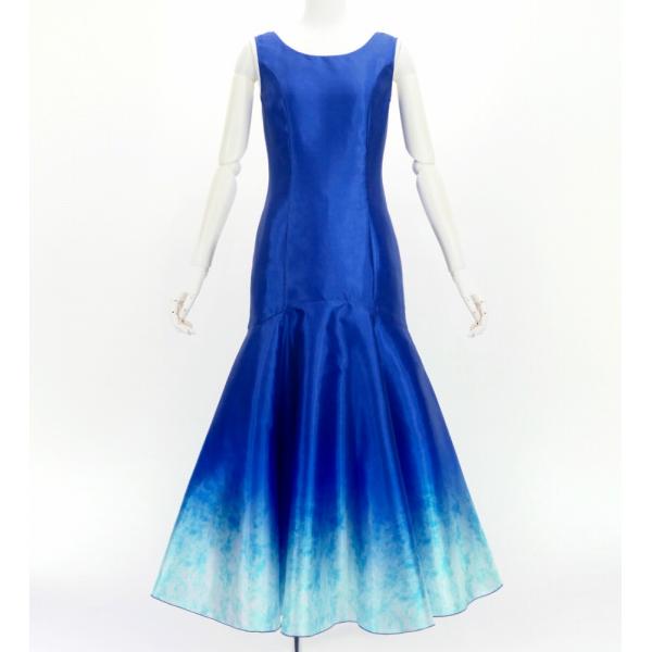 フラダンス [S・M・Lサイズ] グラデーションシャンタンドレス ブルー×ホワイト J3191blw...