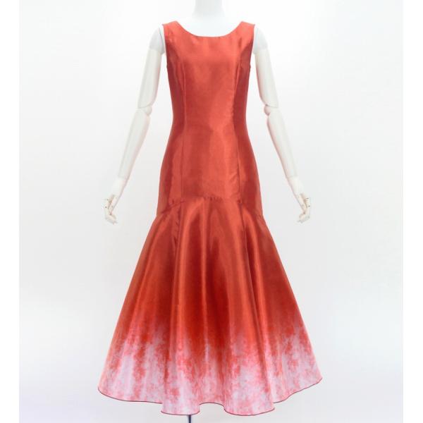 フラダンス [S・M・Lサイズ] グラデーションシャンタンドレス レッド×ホワイト J3191rdw...