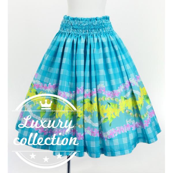 フラダンス シャンタン パウスカート シングル パラカ×レイ ライトブルー J3203lbl