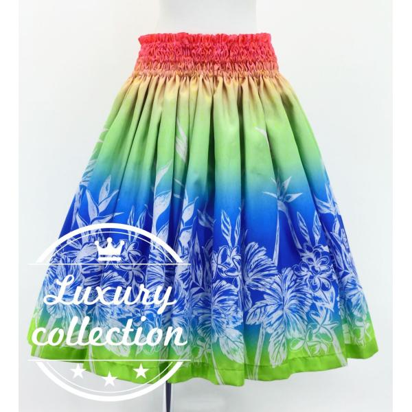 フラダンス シャンタン パウスカート シングル ハワイアンフラワー J3221-1