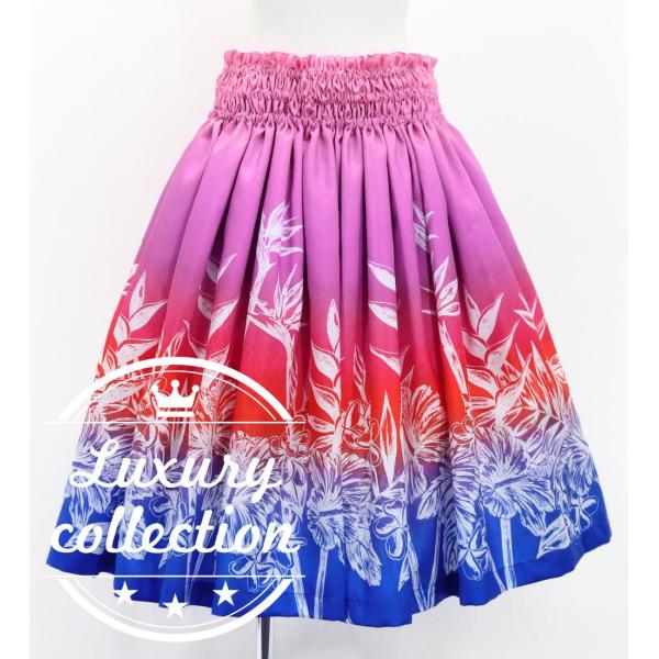 フラダンス シャンタン パウスカート シングル ハワイアンフラワー J3221-2