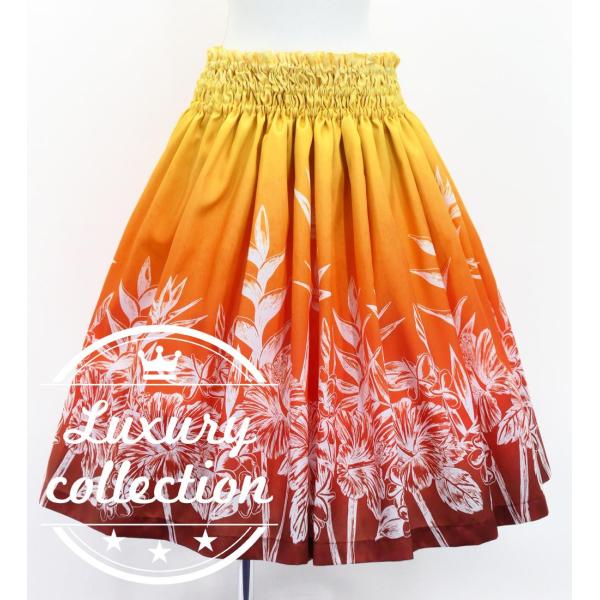 フラダンス シャンタン パウスカート シングル ハワイアンフラワー J3221-4