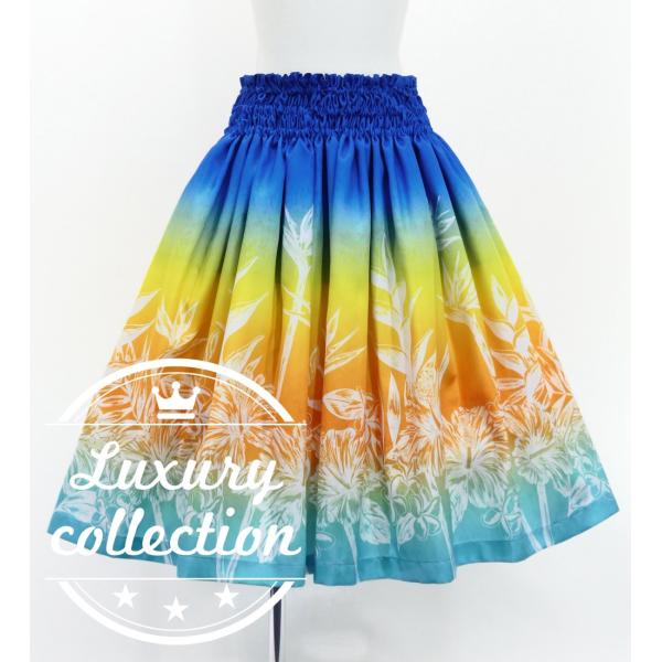 フラダンス シャンタン パウスカート シングル ハワイアンフラワー J3221-8