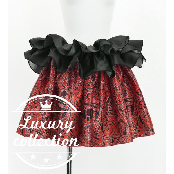 タヒチアン シャンタン スカート モアナ×カヒコ レッド J3226-5