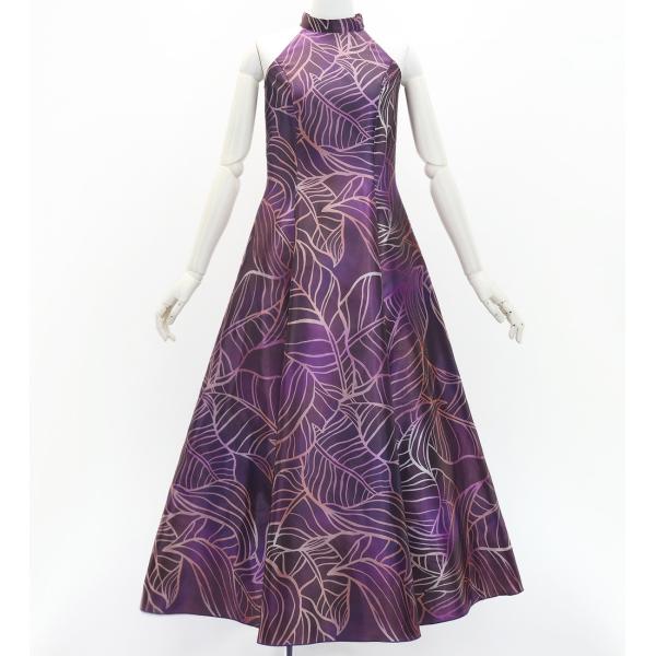 フラドレス [S・M・Lサイズ] ロング丈 シャンタン アメリカンスリーブ バナナリーフ ワイン J...