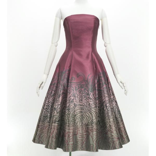 フラドレス [S・M・Lサイズ] ムームー ミディ丈 モンステラ×カヒコ J3257-1