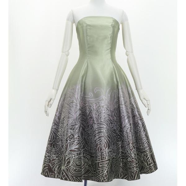 フラドレス [S・M・Lサイズ] ムームー ミディ丈 モンステラ×カヒコ J3257-3