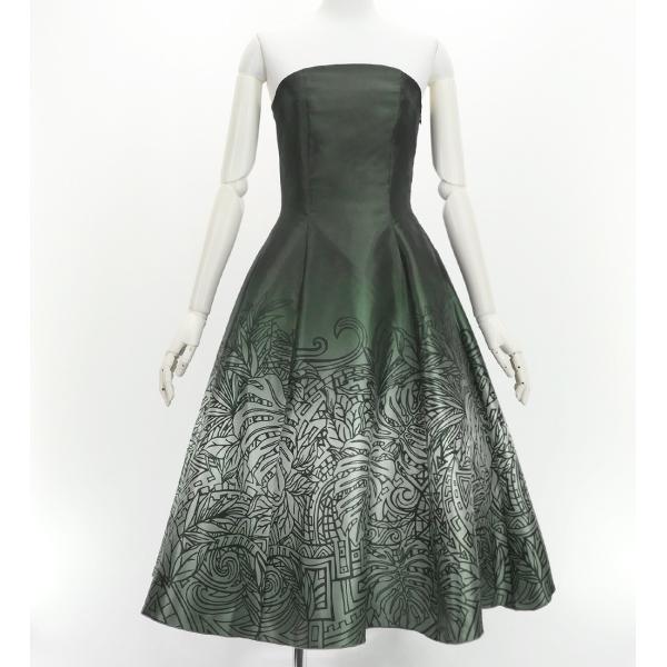 フラドレス [S・M・Lサイズ] ムームー ミディ丈 モンステラ×カヒコ J3257-8